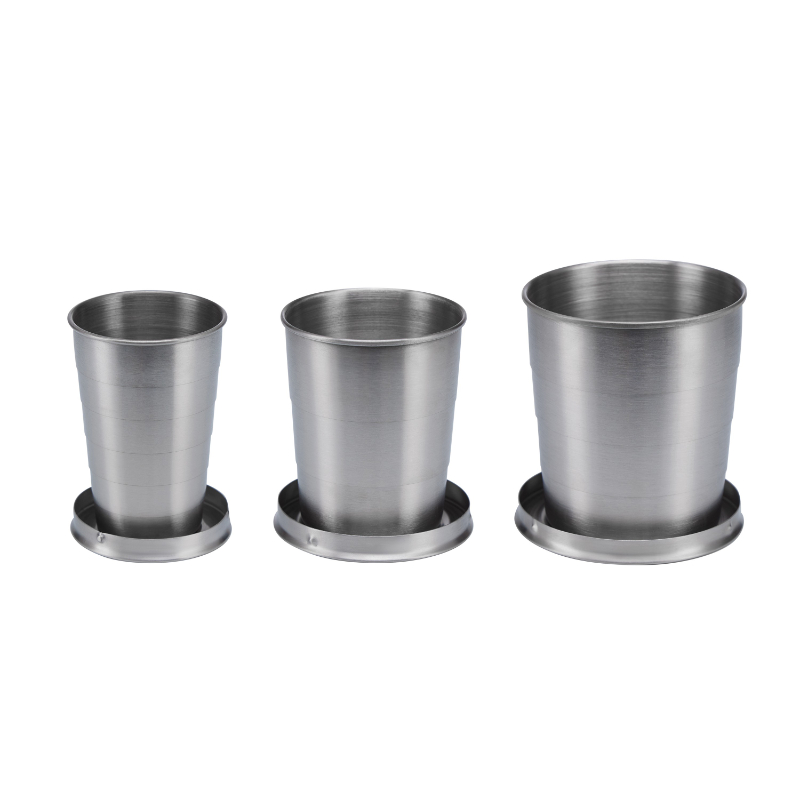 Portable Stainless Steel Foldable Cup 75ml/150ml/250ml Outdoor Travel Collapsible Coffee Mug Telescopic Hiking Camping Water