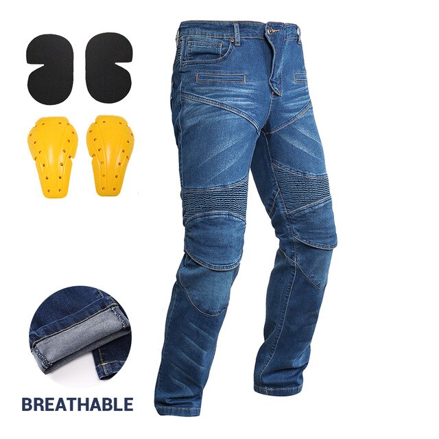 Motorcykelbyxor herr moto jeans plus sammet skyddsutrustning ridning touring motorcykel byxor motocross byxor moto byxor: 17- mc -17101- b blå / Xxxl