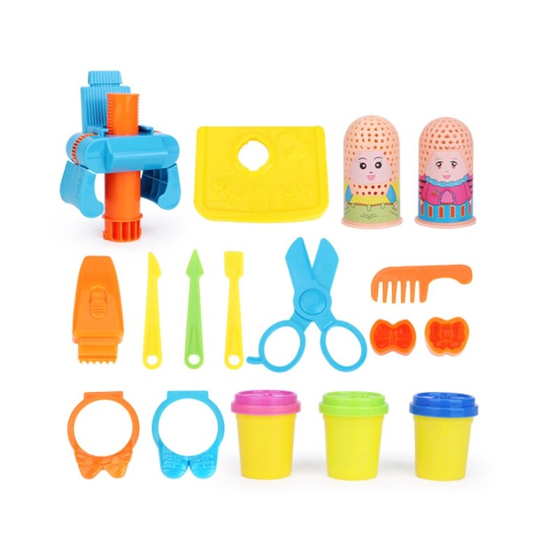 Barn leker degformar frisör barn 3d pedagogisk leksak modellering lera plasticine verktygssats diy frisyr modell
