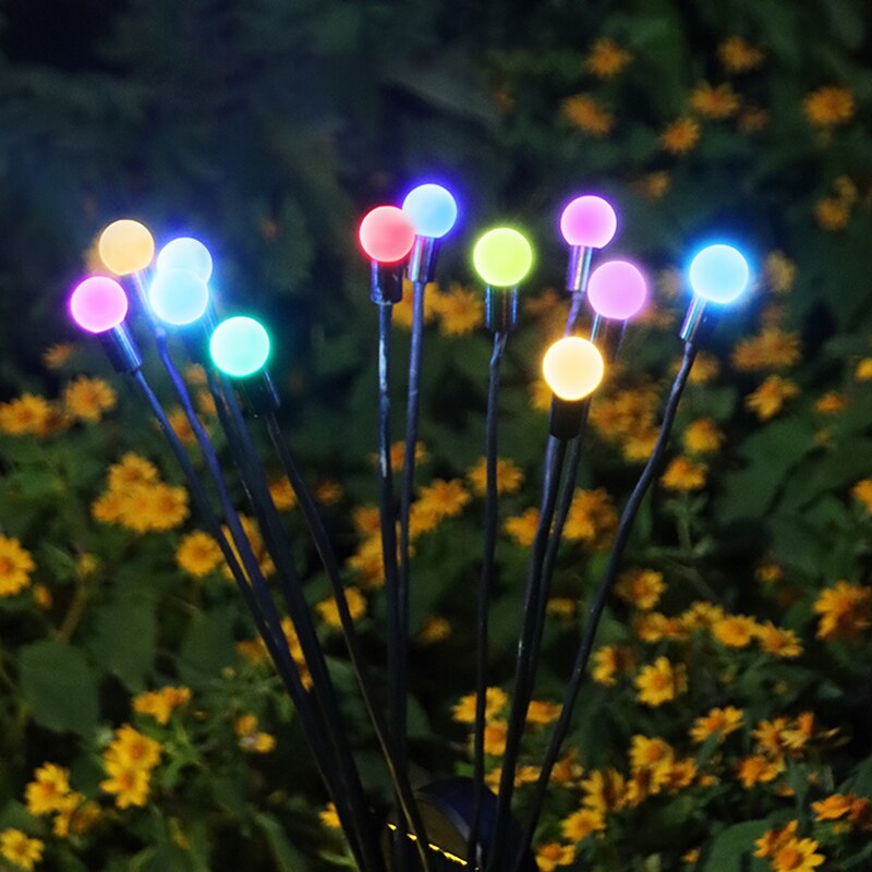 Solar Tuinverlichting, Outdoor Waterdichte Led Firefly Tuin Decoratie, Gazon En Grond Plug Lichten: RGB Gradient