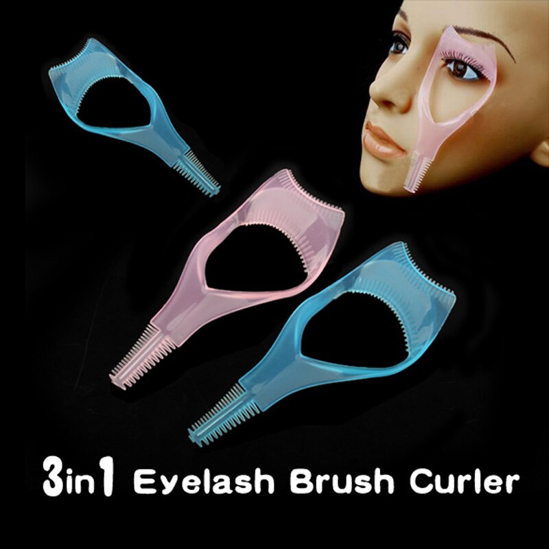 3 In 1 Mascara Wimper Brush Curler Lash Comb Novelty Multifunctionele Cosmetische Gereedschap S55