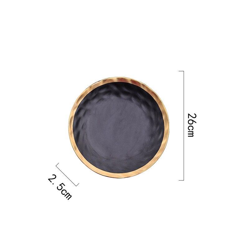 Ceramic Western Steak Plate Retro European Phnom Penh Breakfast Plates Household Restaurant Vegetables Salad Platter: White 10 Inch