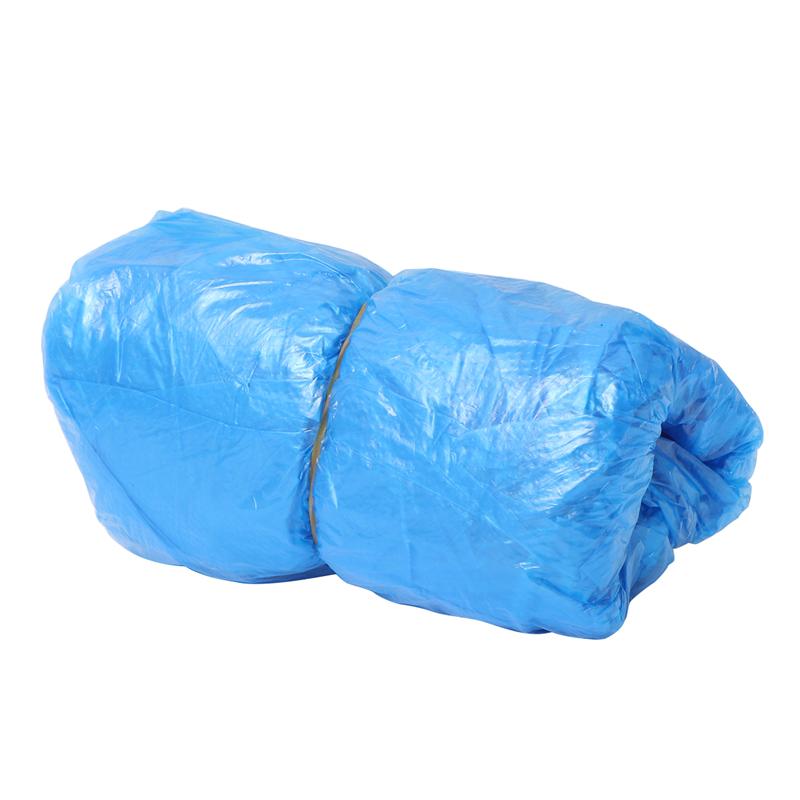 Couvre-chaussures jetables en plastique épais, 100 pièces, résistant à l'eau, bleu, pour l'extérieur, tapis de nettoyage, pour les jours de pluie: Default Title