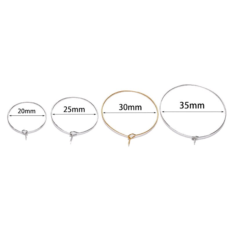 100 stk rustfrit stål guld stor cirkel wire ringe loop øreringe diy dingle øreringe charme ringe smykker gør tilbehør