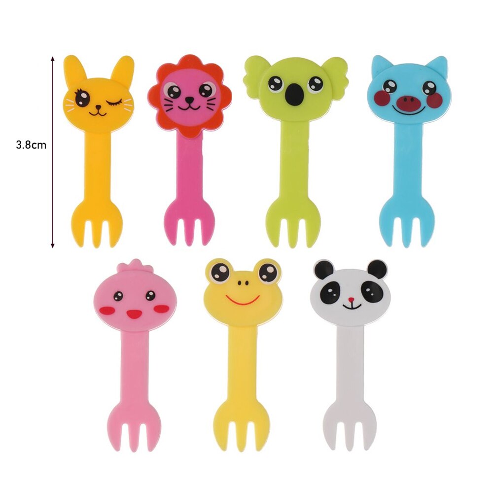 6-30PCS Cute Mini Cartoon Animal Farm Toothpicks Reusable Children Fruit Forks Vegetable Crockery Toddler Eating Accessories