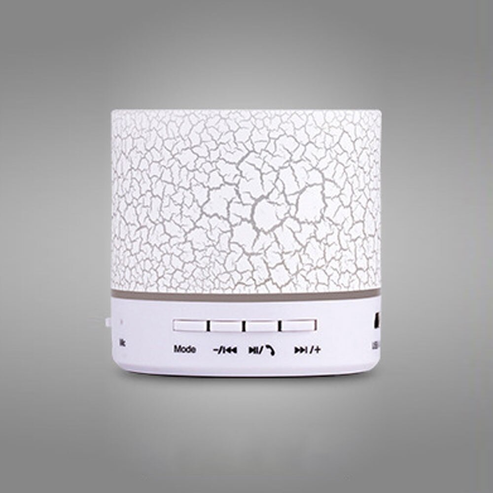 A9 Bluetooth Mini Speaker Wireless LED Light Speakers Support TF Subwoofer Loudspeaker with Hands Free Microphone Music Player: White