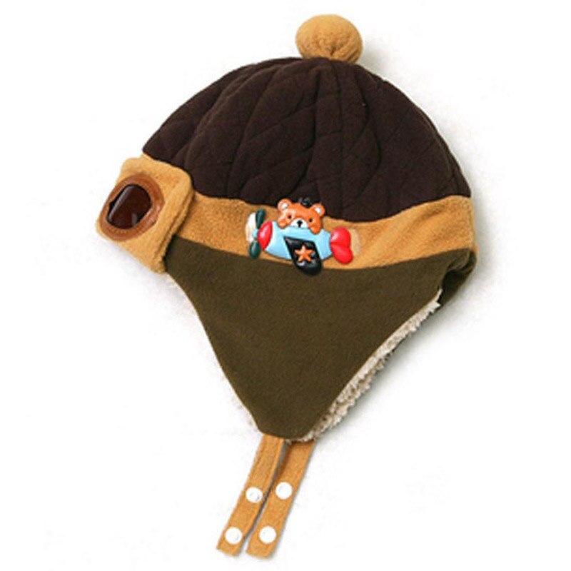 Doitbest-gorro de bombardero para bebé de 2 a 5 años, para las orejas con solapa gorros de lana, para interior de invierno: Castaño