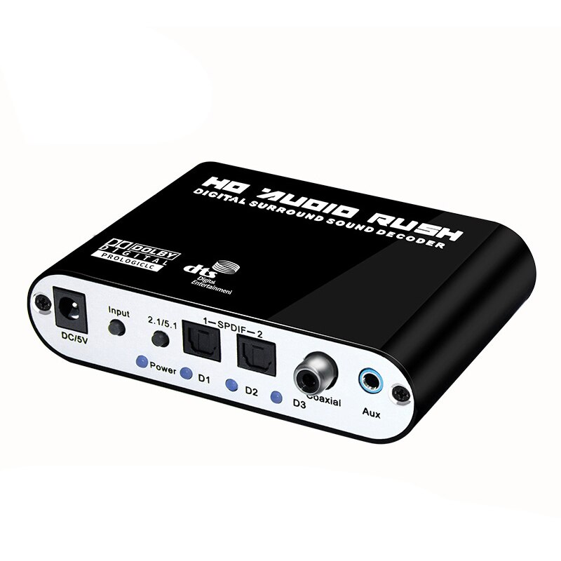 5.1CH o Rush Digital Sound Decoder Converter - Optical SPDIF/ Coaxial Dolby AC3 DTS Stereo to 5.1CH Analog o(EU Plug)