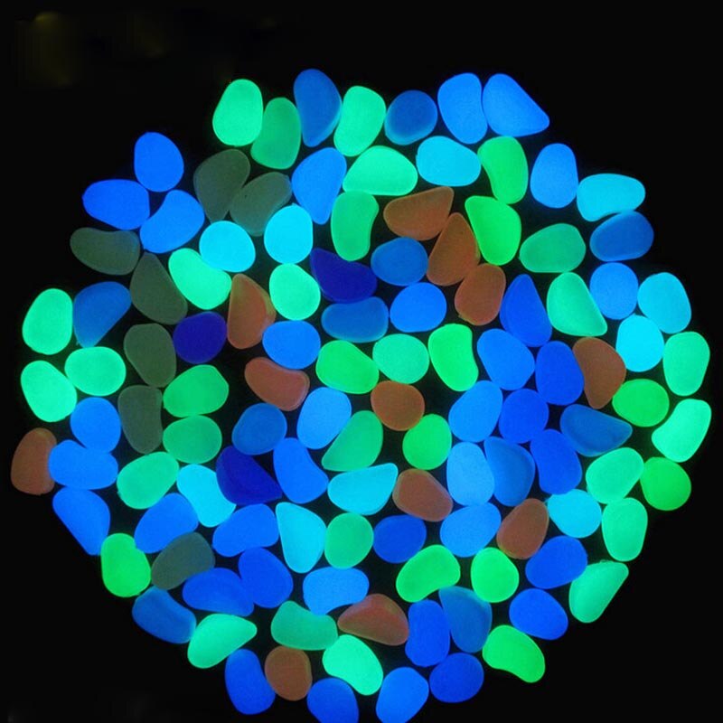 10Pcs Multicolor Glow In The Dark Luminous Pebbles Stones Wedding Romantic Evening Party Events Supplies Garden Decoration