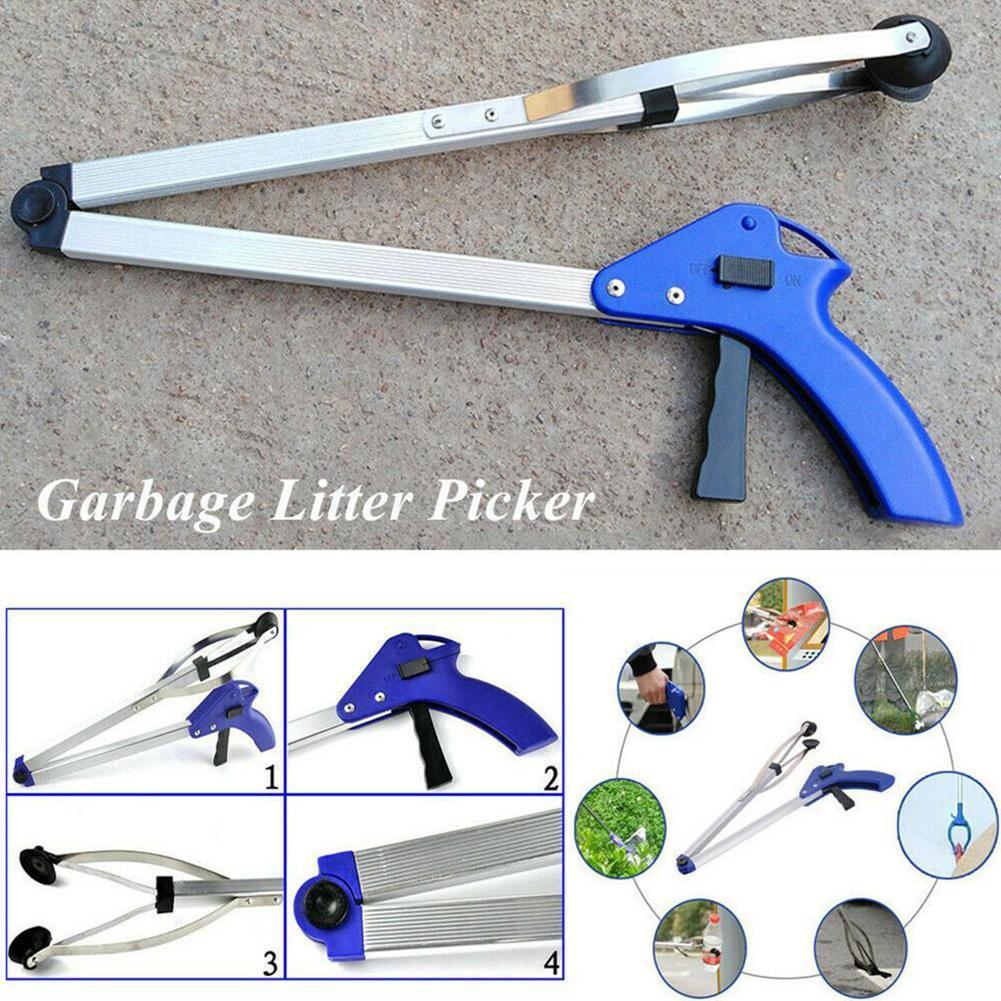 Foldable Long Trash Clamp Litter Reacher Pickers Portable Gripper Aluminum Alloy Grabber Factory House Garbage Pickup Tools