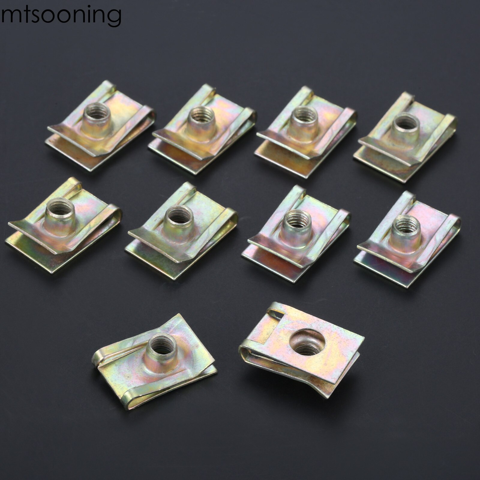 mtsooning 10pcs 6mm M6 Tread Panel Spire Nut Fairing Clip Fastener Speed Zinc Mounting Clamp for VW
