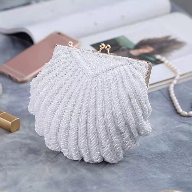 Perlen Frauen Abend Taschen Party Abendessen Kleid Schild Kupplungen Hülse Kette Tasche Weibliche Kleine Perle Schulter Bote Handtaschen 2022