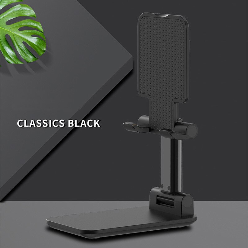 Foldable Desk Mount Mobile Phone Holder Stand for iPhone iPad Huawei Samsung Tablet Smartphone Portable Phone Stand: Black