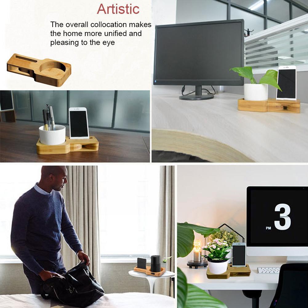 Mobile Phone Loudspeaker Holder Bamboo Sound Amplifier Stand Desktop Wood Holders Wooden Speaker E2l0