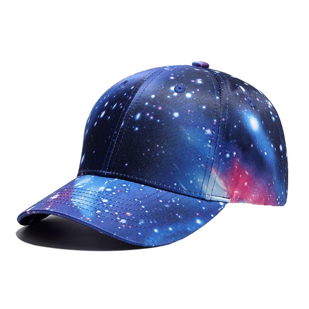 Quanhaigou Snapback Hip Hop Hat ,Purple Galaxy 3D Printed Dad Plaid Flat Bill Brim Adjustable Baseball Cap Men Women Trucker Hat: Blue Galaxy