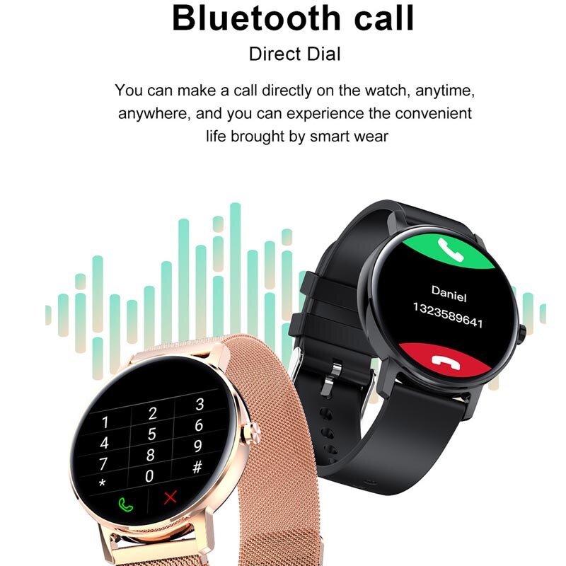 Zifferblatt Bluetooth Anruf Clever Uhr Männer Voller berühren Herz Bewertung Monitor Multipe Sport 390*390 Smartwatch PK KW10 KW19