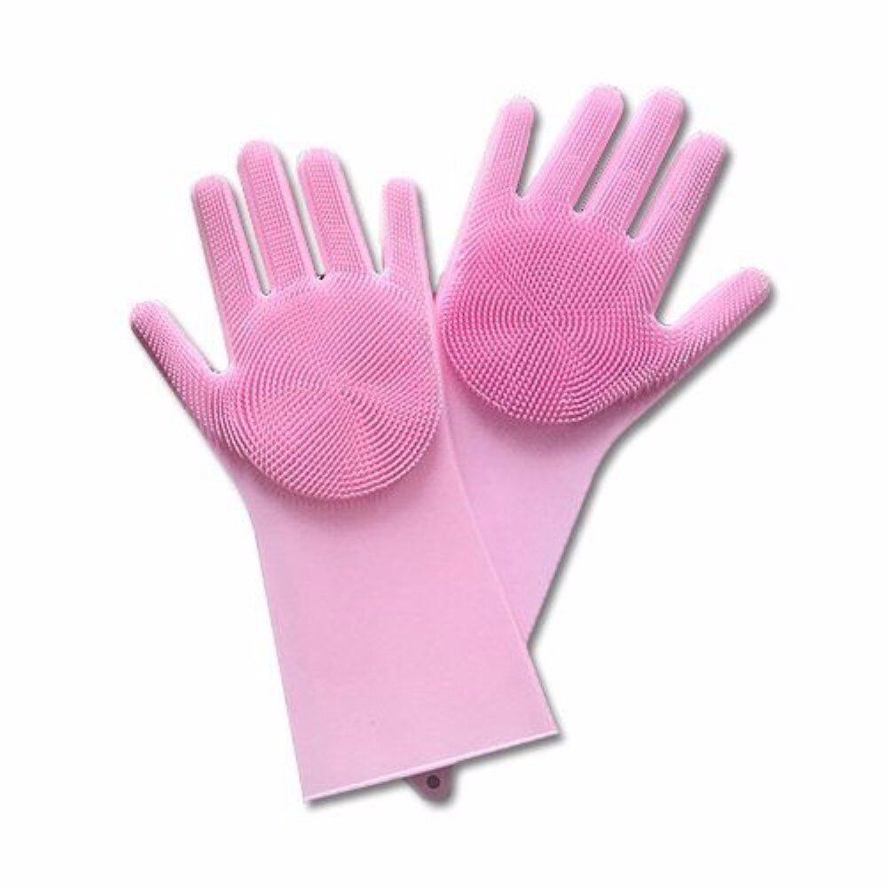1/2 pc Magie Silikon Geschirr Handschuhe Effiziente Nicht Zu Verletzen Hand Geschirr Reinigung Handschuhe Küche Reinigung Werkzeug Haustier pinsel: 02 / eins