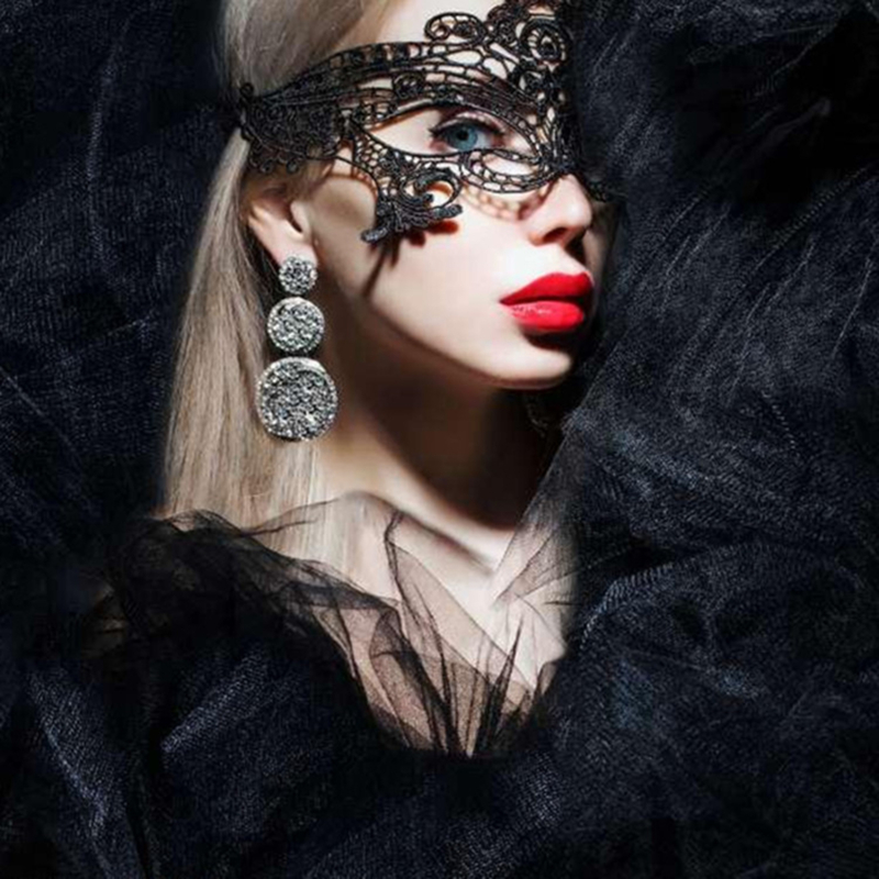 Women's Lace Mask Fashionable Black Fun Eye Mask Sexy Fun Black Dance Party Mask Accessories