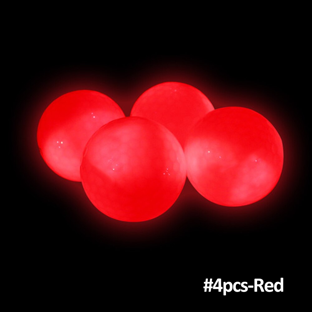 4 Pcs/Pack Night Flashing LED Golf Ball In The Dark Light Up High Hardness Waterproof Golf Practice Balls Training Supplies: Red
