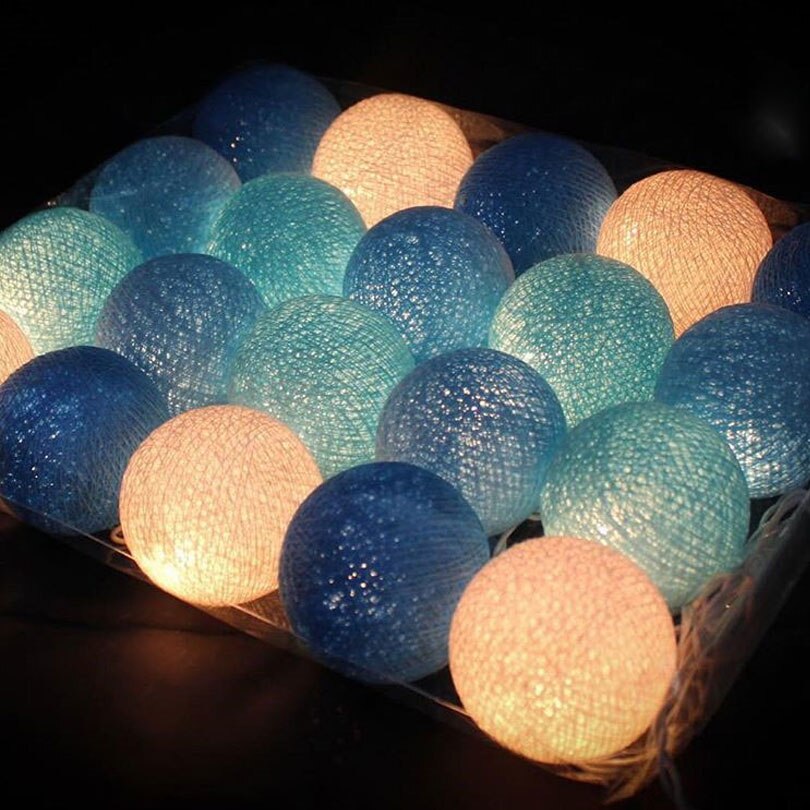 3m 20 lysdioder bomull ball string lys batteri bomull ball lyskjede varm hvit guirlande lumineuse julebelysning: Modus 2 / 1.5m