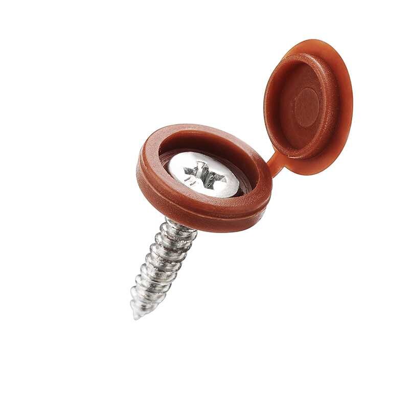 50pcs Plastic Conjoined Screw Cover Folding Screw Hole Cover with Cap Furniture Screw Bolts Beautification Decorative Buckle