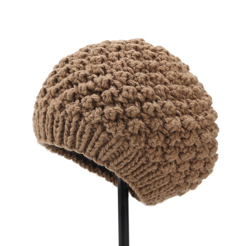 Hat #39 håndlavet ananas mønster baret retro græskar hat efterår og vinter vild varm maler hat: 6