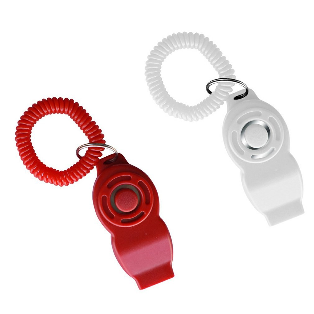 Eight Character Two In One Sound For Dog Training Pressure Whistle Multi-function Knob Pet Rattles Dog Ring Trainer: 2pc red white