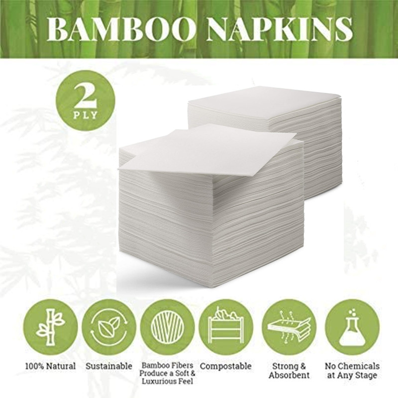 Serviettes de table en papier 100 % compostables et écologiques, parfaites pour les repas, les boissons ou les cocktails quotidiens jetables