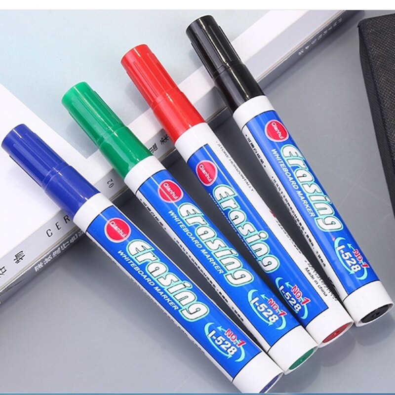 4Pcs Veel Vier Kleur Whiteboard Marker White Board Marker Milieuvriendelijk Marker Kantoor Schoolbenodigdheden Zwart Rood Blauw Groen