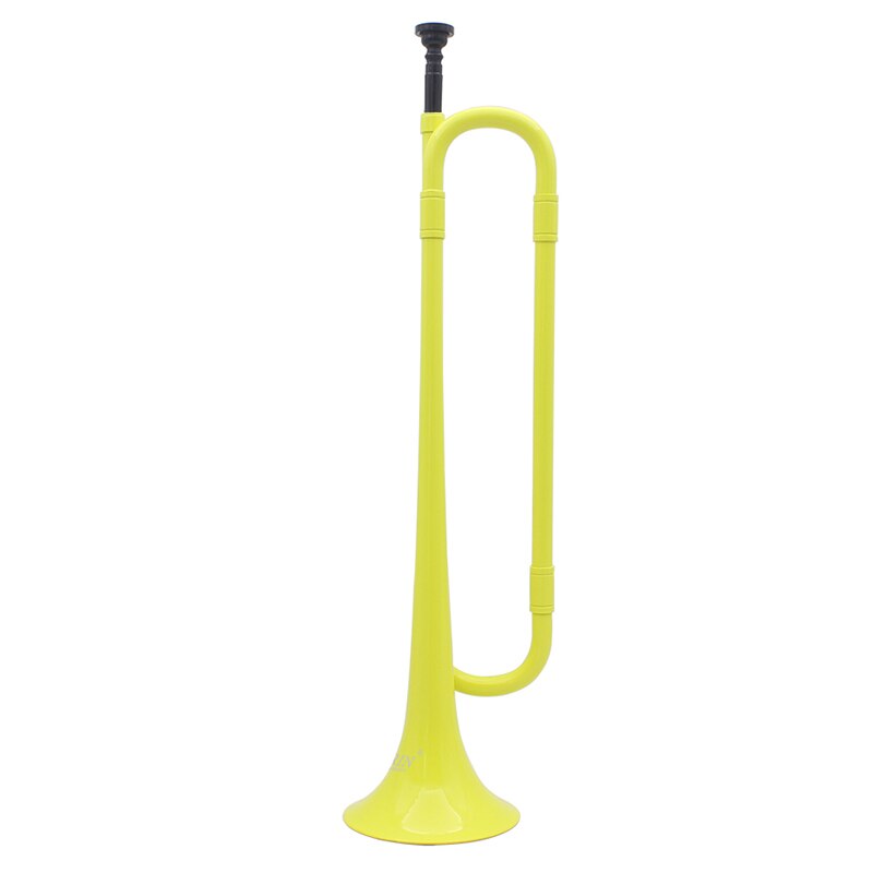 Xfdz b flad bugle kavaleri trompetplastik med mundstykke til bandskoleelever: Gul