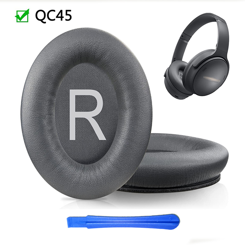 KUTOU-almohadillas de repuesto para auriculares, almohadillas para los oídos para Bose QC45 QuietComfort 45, almohadillas de cuero de proteína más suaves: Caqui