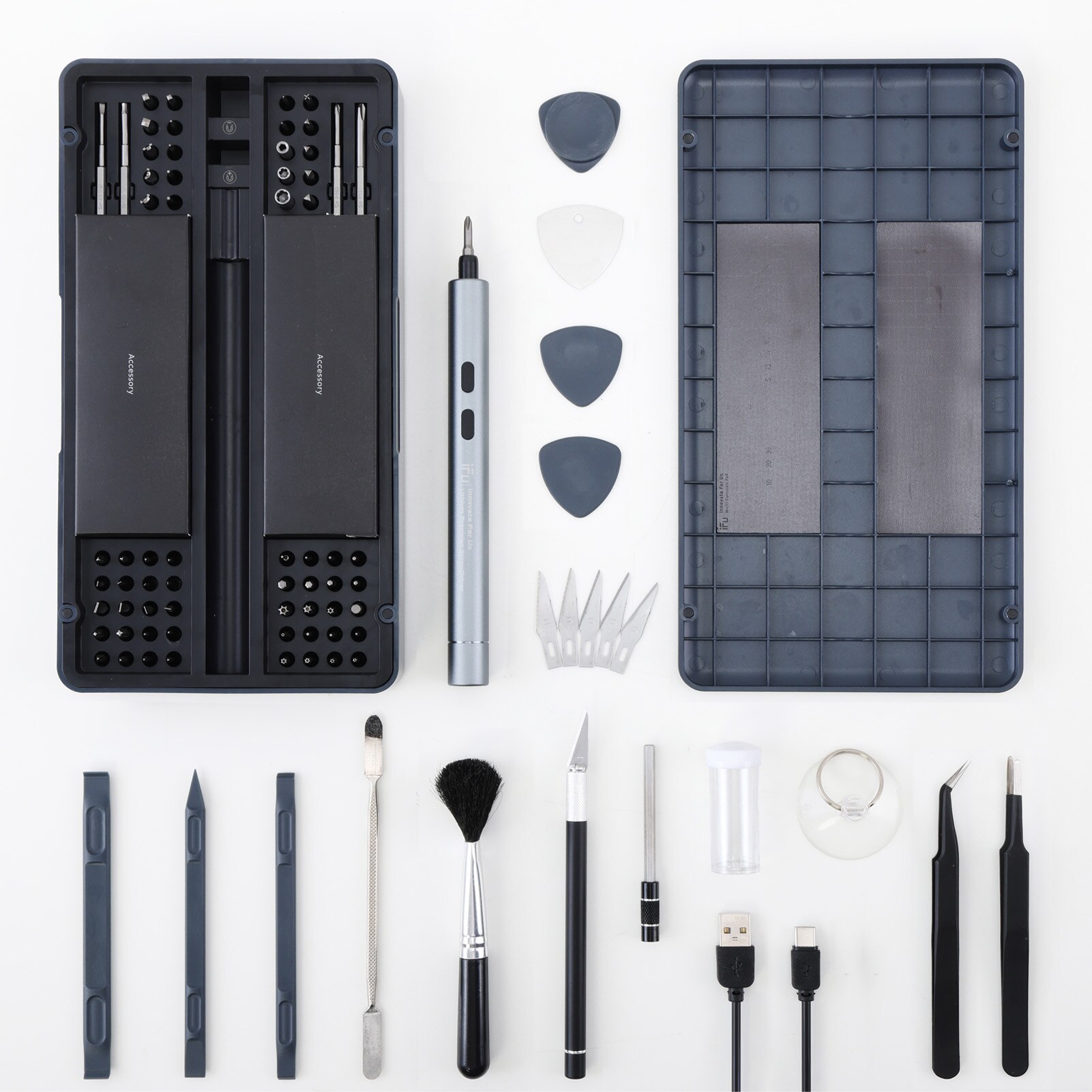 Ifu MR1 Plus Lithium Elektrische Schroevendraaier Kit Mini Portable Power/Handmatige Schroevendraaier Bit Repareren Gereedschap Set Voor Elektronica