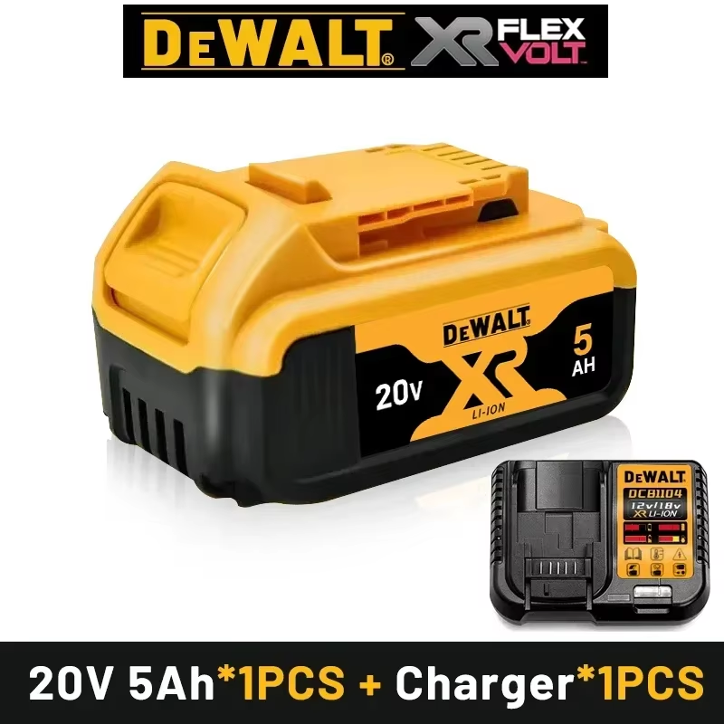 100% originele DEWALT batterij 20V, 6AH oplaadbare lithium-ion batterij DCB115DCB118,18V 20V, DCB1104 lader dewalt gereedschap batterij: Lavendel