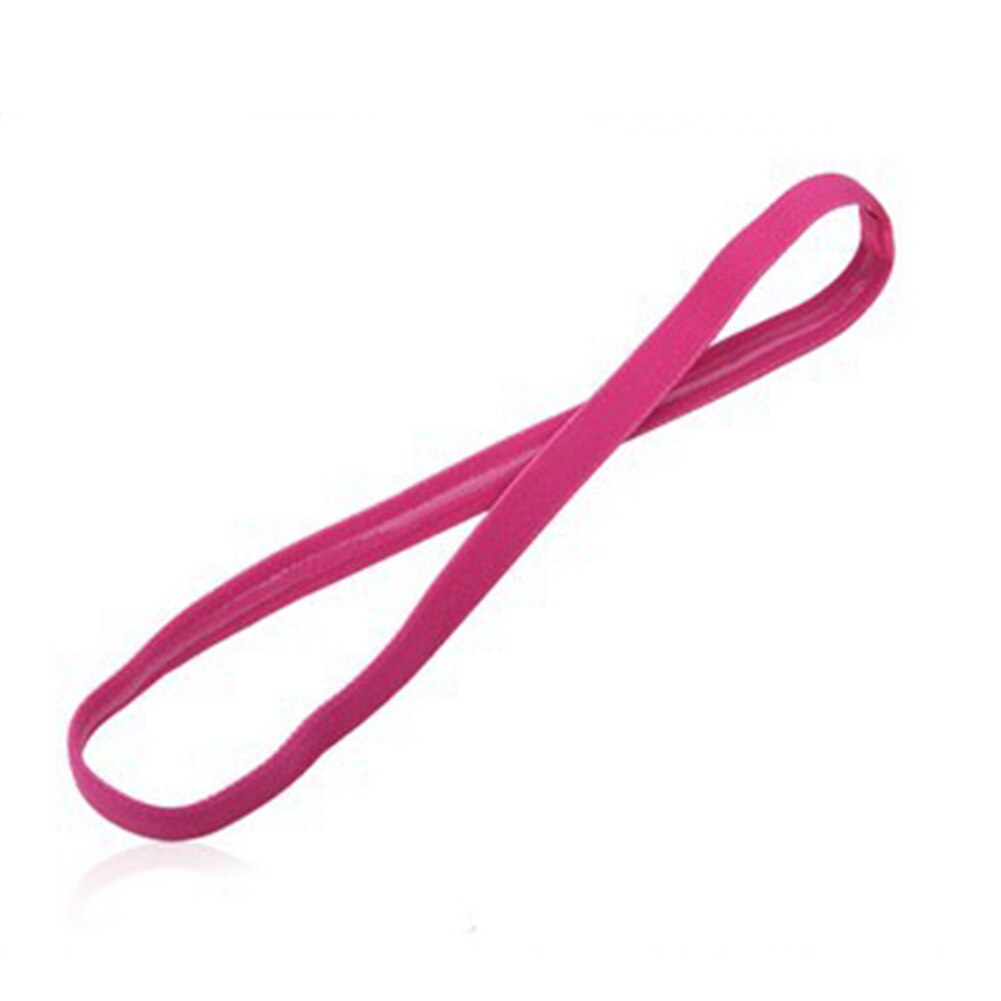 1 pz fasce per le donne calcio Yoga fasce per capelli puri antiscivolo gomma elastica sottile sport fascia uomo accessori per capelli copricapo: rose Red
