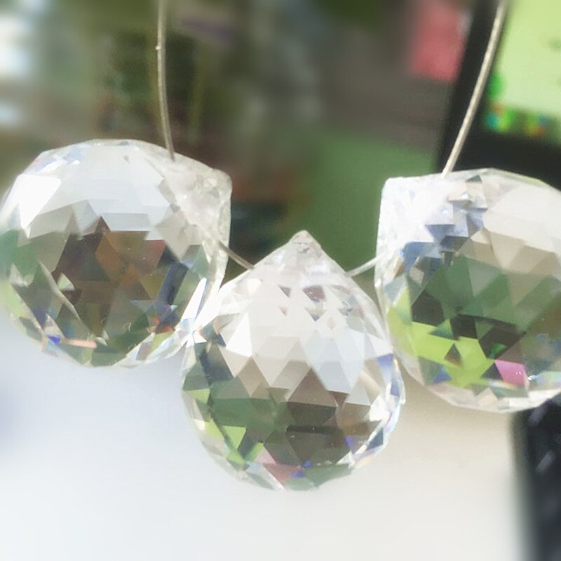10 stks/partij Top 20mm K9 Crystal Opknoping Facet Clear Bal/Kristallen Kroonluchter Bol Hangers/Kristallen Verlichting onderdelen