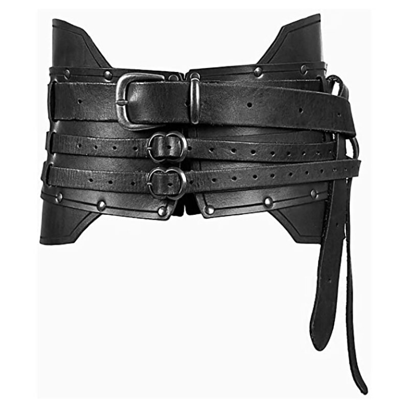 Medieval Wide Leather Armor Belt Punk Waist Costume Accessory Men Women Larp Viking Knight Cosplay Antique Waistband For Adult