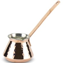 Vertind Koperen Koffiepot, Dikke Koperen Handvat Gesmeed Koperen Koffiepot 3 Cup (509) Koffie In Vinger Kolen Gemaakt In Turkije: Hammered Lump Copper Coffee Pot 3 Cup 512