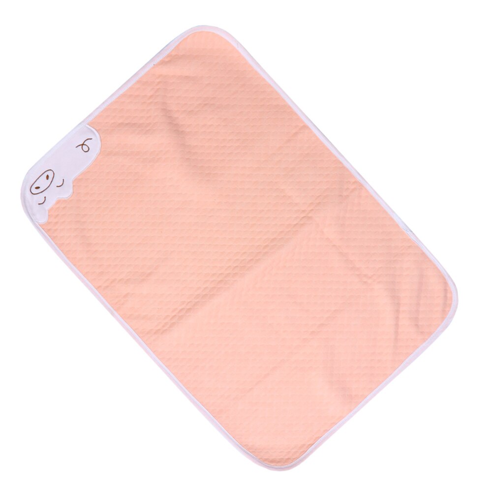 1pc bomullsfilmsdynor mycket absorberande madrassdyna andningsbar vattentät blöja för bebisar barn 50 x 70cm( rosa bambufibrer baktill