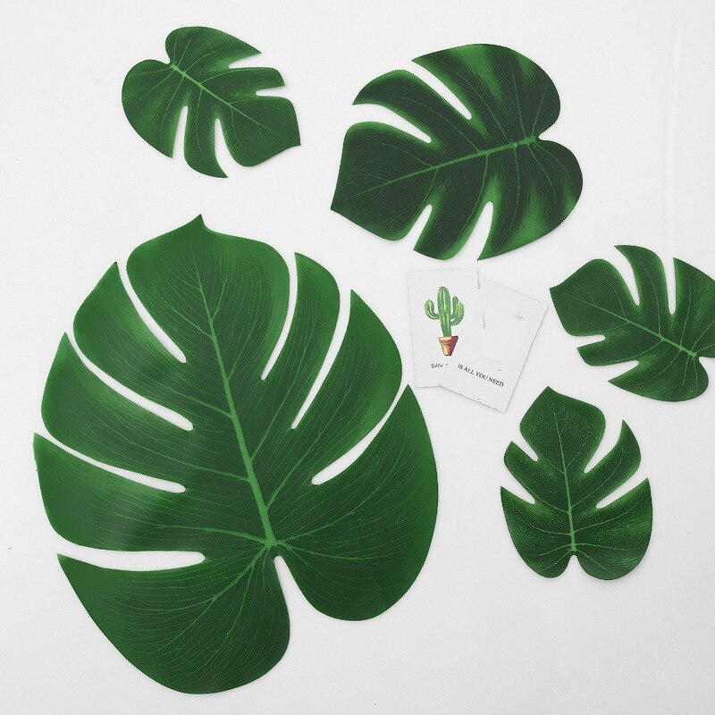 10pcs Small Medium Large Green Monstera Leaves Artificial Plants for Home Garden Decoration DIY Plants Wall plantas artificiais