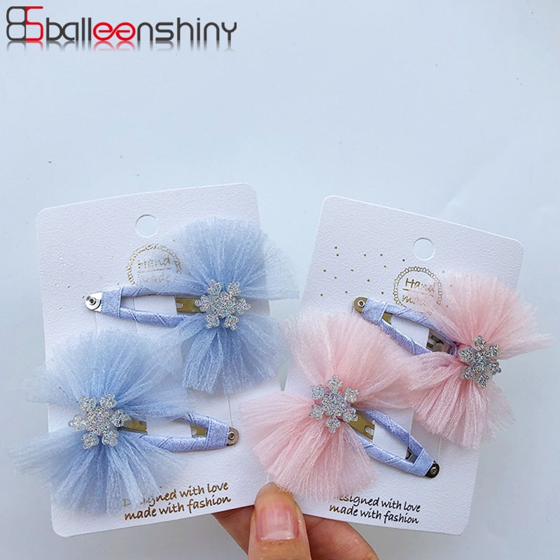 Balleenshiny Kids Hair Clips Cute Bow Hair Pins BB Clip For Girls Kids Handmade Boutique Mini Hairpin Hair Accessories Headwear
