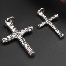 S925 Solide Silber retro Geschnitzte 3D Kreuz Anhänger Für Mann Frau thailändisch Real Reinem Silber Christus Jesus Kreuz Anhänger Schmuck