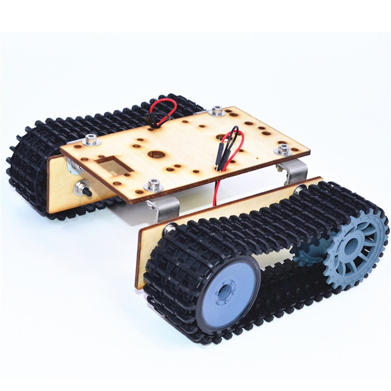 Pequeño martillo DIY de madera inteligente, tanque Robot RC con correa de oruga de plástico, Motor TT para Arduino UNO