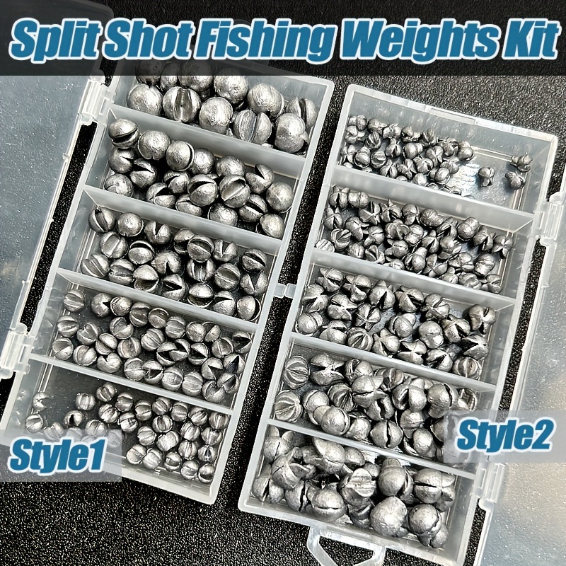 60/120 piezas, conjunto de plomos divididos de pesca redondos y extraíbles, disponible en 5 tamaños