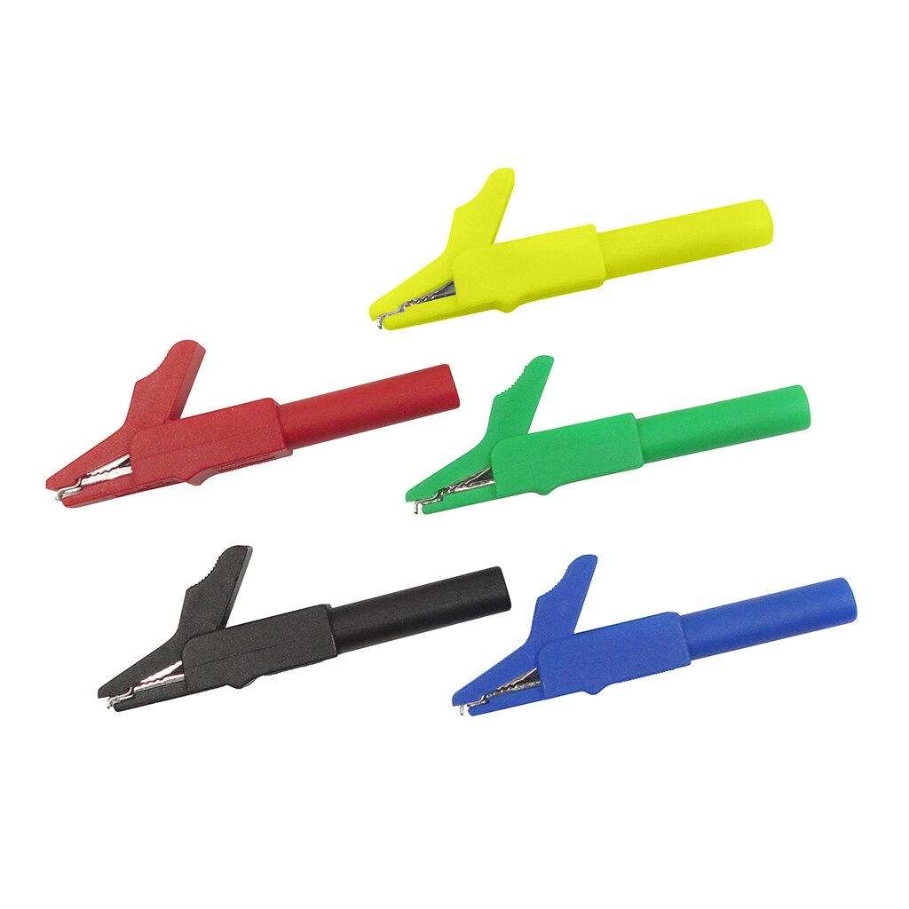 5pcs Pure Copper 30A Protecting Alligator Crocodile Clip Clamps with 4mm Banana Socket -5 Color