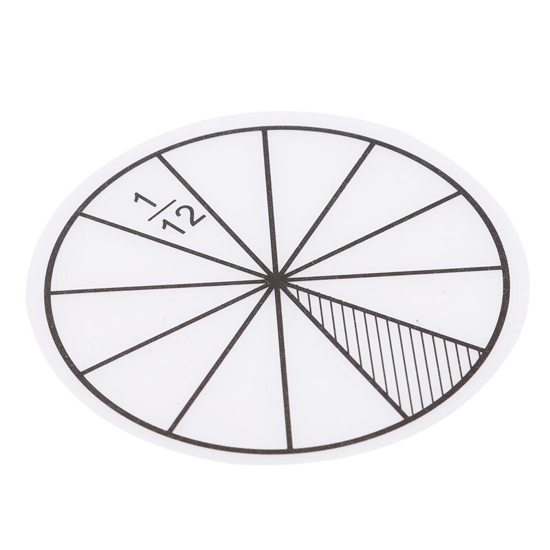 12pcs/lot Math Fractions Circles Toys Plastic Numbered Fractions Circles Math Chips Mathematics Number Toy Dia. 8cm