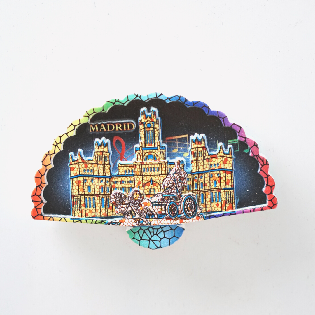 1 unidad, imanes de nevera de Madrid, pegatinas de nevera de España, recuerdos de viaje, decoraciones coloridas de cocina para el hogar, de vacaciones: Blanco