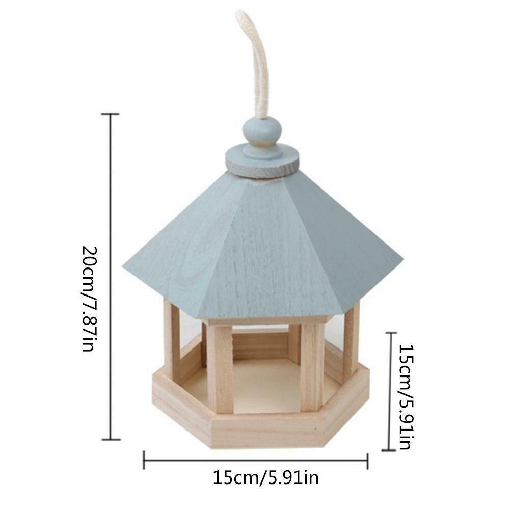 Hanging Bird Feeder Bird House Shaped Garden Outdoor Birdhouse Wooden Parrots House Garden Nest YE