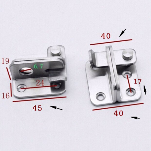 1pc Free Punching Wardrobe Door Bolt Latch Drawer Lock Safety Stainless Steel Anti-rust Anti-corrosion Door Hardware
