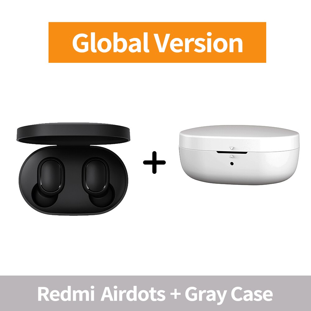 Instock Originele Xiaomi Redmi Airdots Hoofdtelefoon Draadloze Koptelefoon Voice Control Bluetooth 5.0 Ruisonderdrukking Tap Controle IPX4: GN Add Gray Case