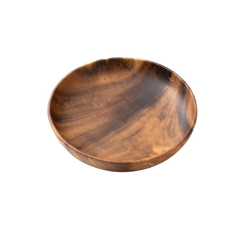 Whole Wood Tableware Unbreakable Lovesickness Wood Circular Solid Wood Pan Plate Fruit Dishes Saucer Tray Dessert Dinner Plate